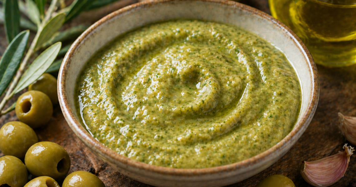 sauce au olives vertes​